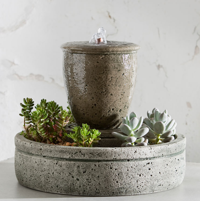 Rustic Spa Fountain with Planter